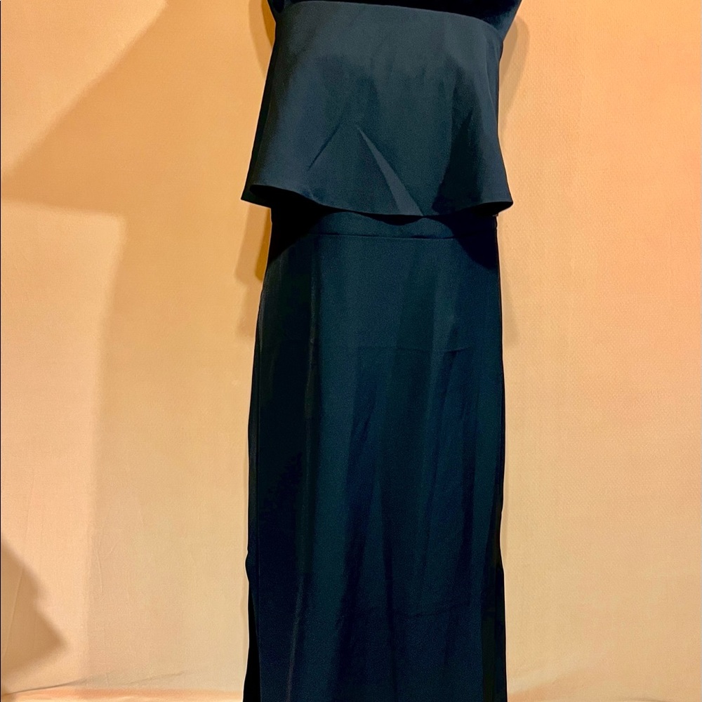 Eloquii Black Strapless Layered Evening Dress